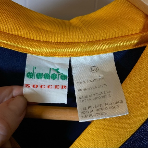 Vintage Diadora Lexington SC USA Yellow Blue 30 Jersey Retro Soccer Football - Picture 8 of 16